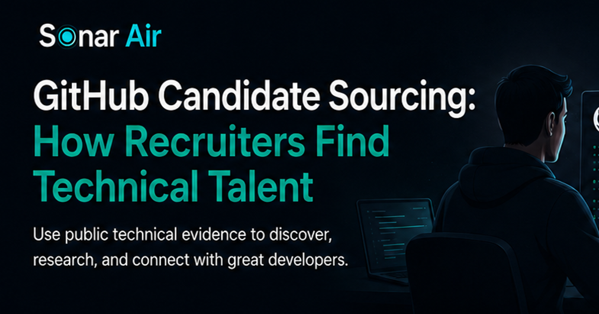 Recruiter reviewing public GitHub activity as evidence when researching technical candidates